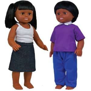  African American Boy and Girl Doll Set Toys & Games