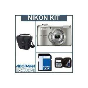  Nikon Coolpix L26 Digital Camera Kit   Silver   with 4GB 