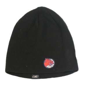   Black Circle Logo Knit Beanie Hat (Uncuffed)