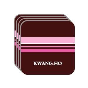 Personal Name Gift   KWANG HO Set of 4 Mini Mousepad Coasters (pink 