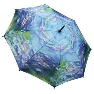  Monet Water Lilies Stick Umbrella with Auto Open Button By 