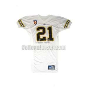 White No. 21 Game Used Army Adidas Football Jersey (SIZE 42)  