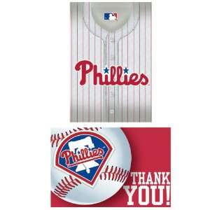   By Amscan Philadelphia Phillies Baseball   Invite & Thank You Combo