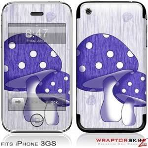   3GS Skin and Screen Protector Kit  Mushrooms Purple Electronics