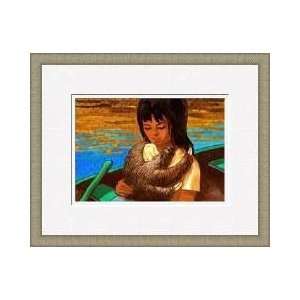  Girl With Pet Sloth  River Framed Giclee Print