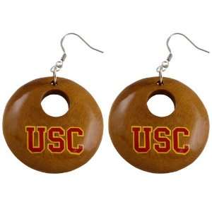    Dayna U USC Trojans Round Wooden Earrings