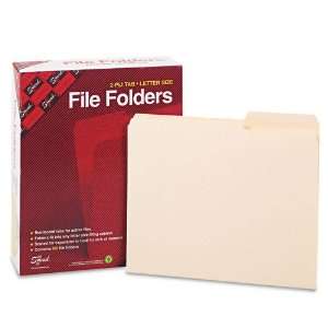 Guide Height File Folders, 2/5 Cut Right, 2 Ply Top Tab Letter, Manila 