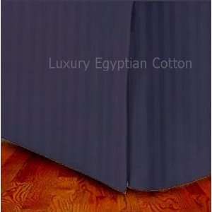   Egyptian Cotton KING Tailored Bed Skirt NAVY Stripe