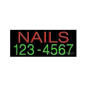  Nails Telephone Numbers Outdoor Neon Sign 13 x 32 Sports 
