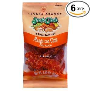 Snak Club Mango Con Chile, 3.25 Ounce Bags (Pack of 6)  