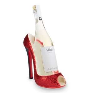  Lust Red Sequin Stiletto Wine Bottle Holder  SHOE221 