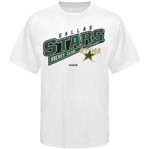 Reebok Dallas Stars Hockey Sweep T Shirt   White Sports 