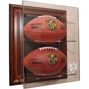  Chicago Bears 2 Football Case Up Display, Brown Sports 