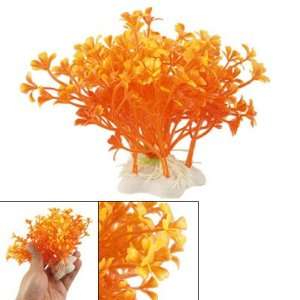  Como Aquarium Landscaping Orange Plastic Plants w Star 
