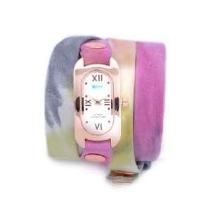   La Mer Collections   Soho Pastel Watercolor Leather Wrap Watch