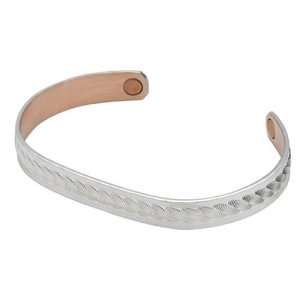  Sabona Silver Rope Copper Magnetic Bracelet, Size M 
