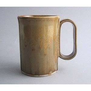   handmade pottery coffee mug   gold glaze Bay Pottery