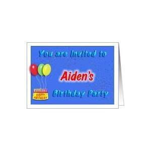 Aidens Birthday, Invitation to the Party Card Toys 
