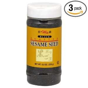 JFC Sesame Seeds Black Roasted, 8 Ounce (Pack of 3)  