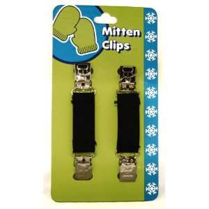 Mitten Clips   With Metal Snowman Clip Design (Black)   Great for back 