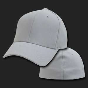  GREY BASEBALL FLEX FIT FITTED CAP HAT 