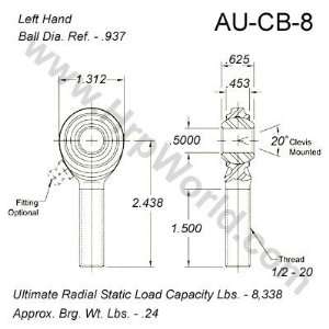  Aurora Bearing Company CB 8; .500 Bore   1/2 20 Thread 