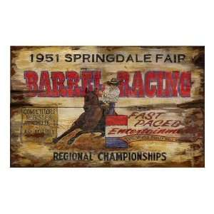   Fair Barrel Racing Vintage Style Wooden Sign