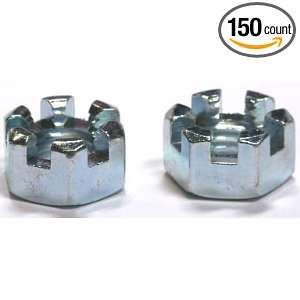 16 Slotted Hex Nuts / Steel / Zinc / 150 Pc. Carton  