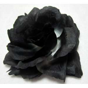  Black and White Rose Flower Hair Clip 