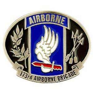  U.S. Army 173rd Airborne Brigade Belt Buckle Enamel Red 