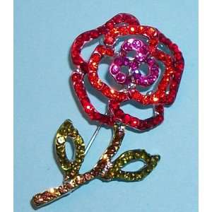  Spoontiques Crystal Pin Art / Brooch   Rose Everything 