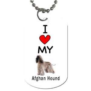 I Love My Afghan Hound Dog Tag 