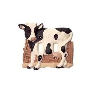  MOO Cow Black and White Double Switch Plate Cover