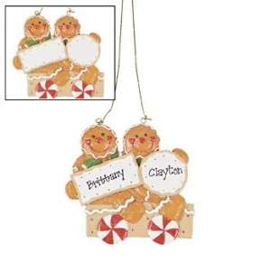  Personalized Two Gingerbread Men Ornament   Party Decorations 