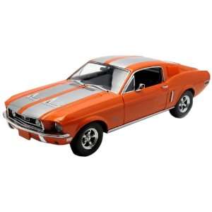  1968 Ford Mustang GT Fastback Orange with Silver Stripes 1 