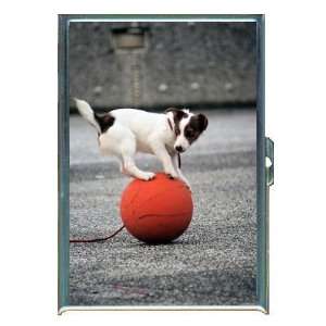 Jack Russell Terrier on Ball ID Holder, Cigarette Case or Wallet MADE 