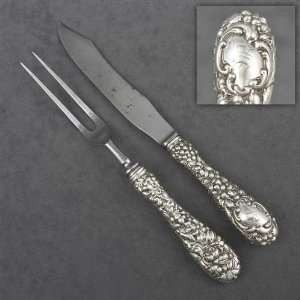   Sterling Carving Fork & Knife, Bird Size, Monogram S