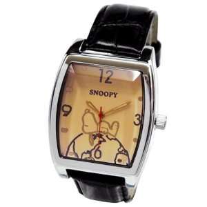   Wrist Watch   Square Shape Snoopy Watch w/ Leather Band Toys & Games