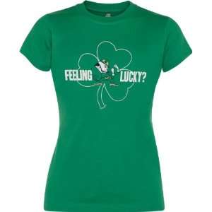   Irish Womens Kelly Green Feeling Lucky T Shirt