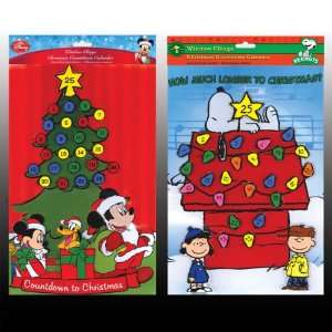  Club Pack Of 12 Window Cling Snoopy And Mickey Christmas 