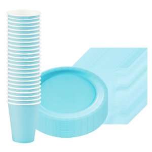  Pastel Blue (Light Blue) Party Supplies Pack Including 