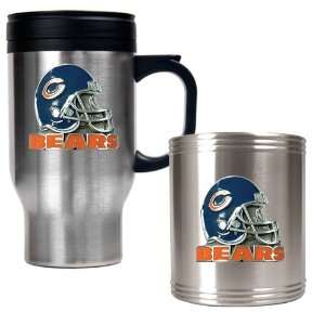  Chicago Bears NFL Travel Mug & Stainless Can Holder Set 