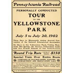   Railroad Yellowstone National Park   Original Print Ad