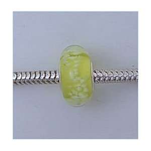   Yellow Glow Murano Glass European Style Charm Bead