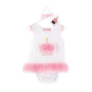  Lets Party By Mud Pie Inc Pink Cupcake All in One Romper 