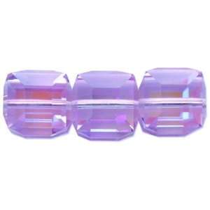 3 Light Tanzanite AB Cube Swarovski Crystal Beads 8mm 