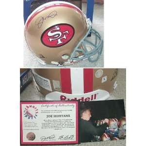  Joe Montana Signed 49ers t/b Pro Riddell f/s Helmet 