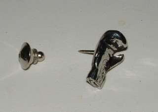 BOXING TIE PIN METAL SILVER COLORED   