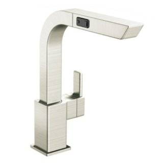 com Moen S7597C 90 Degree One Handle High Arc Pullout Kitchen Faucet 