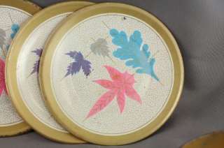 Vintage OHIO ART Toy Tin Litho Leaf Childs Dishes Set  